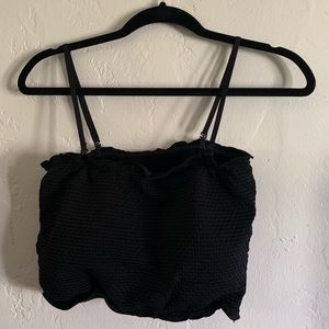 Honeycomb Bralette/Crop Top - Black